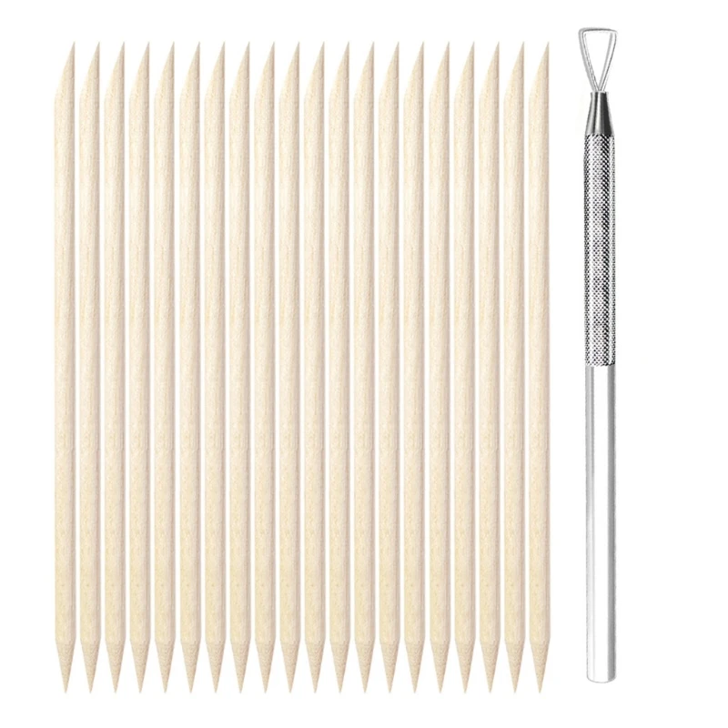 

X7JA 10/20pcs Women Lady Double End Nail Art Wood Stick Cuticle Pusher Remover Pedicure Professional Nails Tool