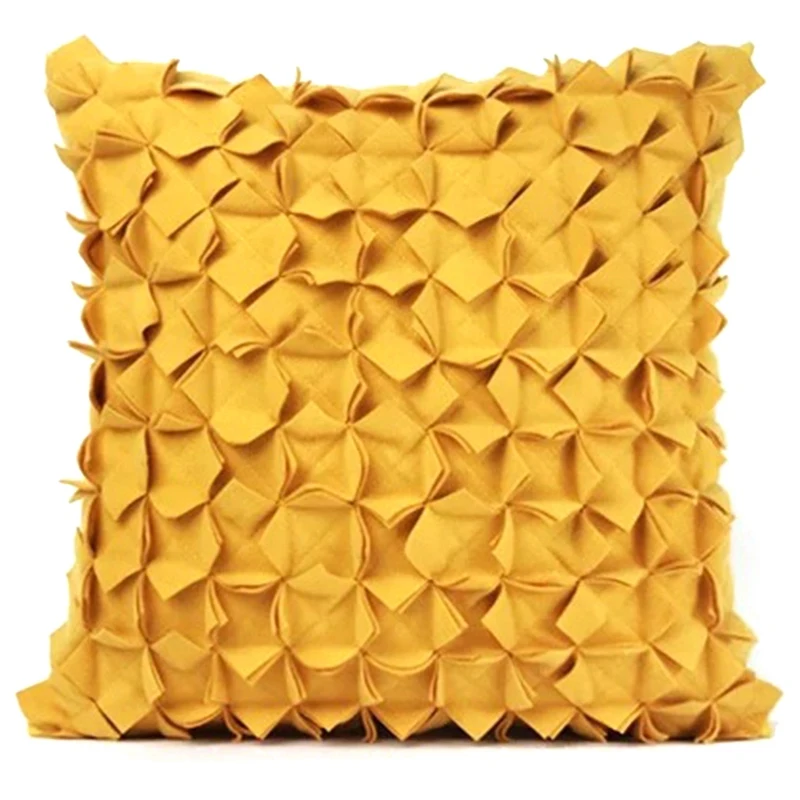 Cilected 45X45cmCreative желтые цветы поясная наволочка для подушки стерео складки