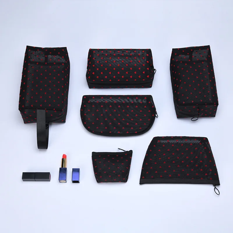 Женская косметичка черный прозрачный дорожный Черный органайзер для туалетных