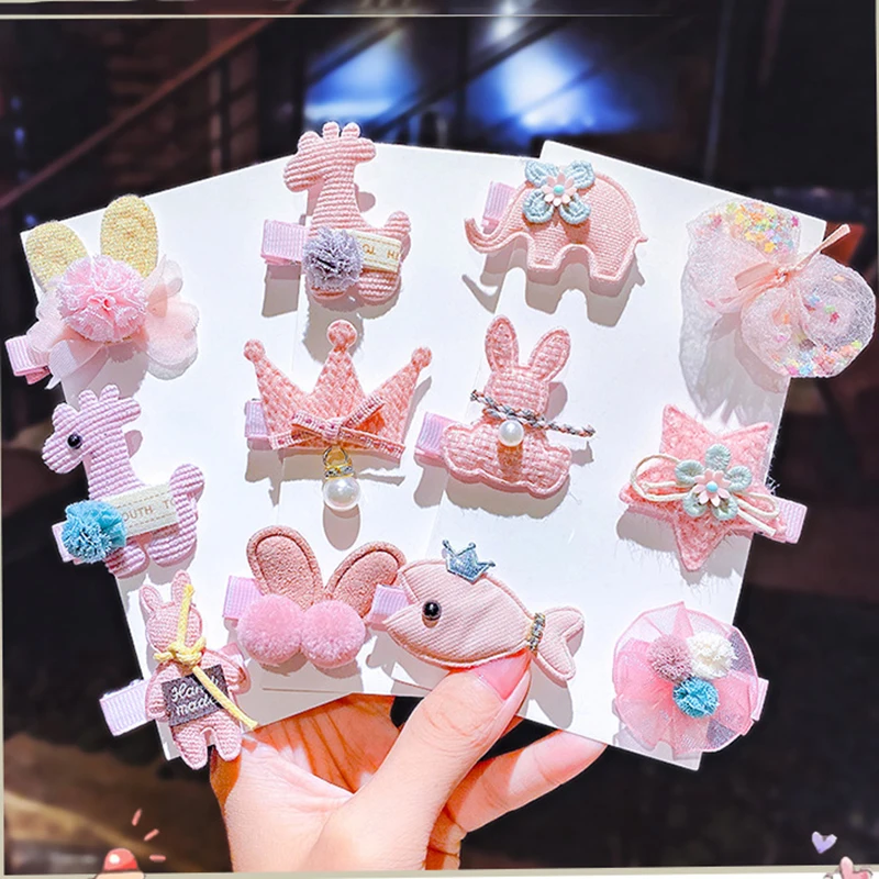 5PCS/Set New Girls Sweet Cute Cartoon Hairpins Children Hair Ornament Clips Barrettes Headwear Kids Fashion Accessories |
