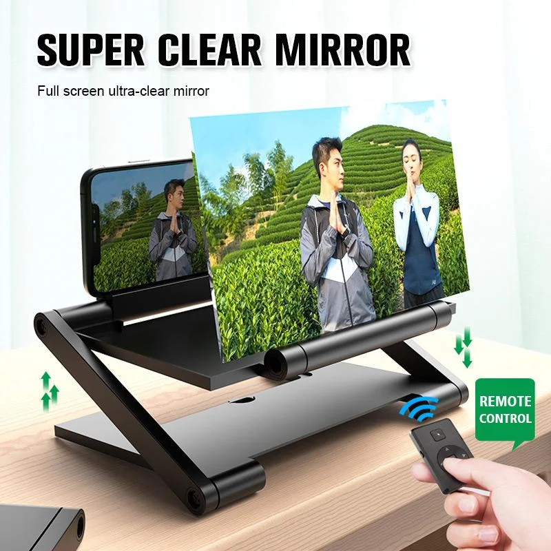 

10Inch Mobile Phone Curved Screen Amplifier HD Mobile Phone Magnifier Projector Screen Desktop Holder Stand For Phone Black