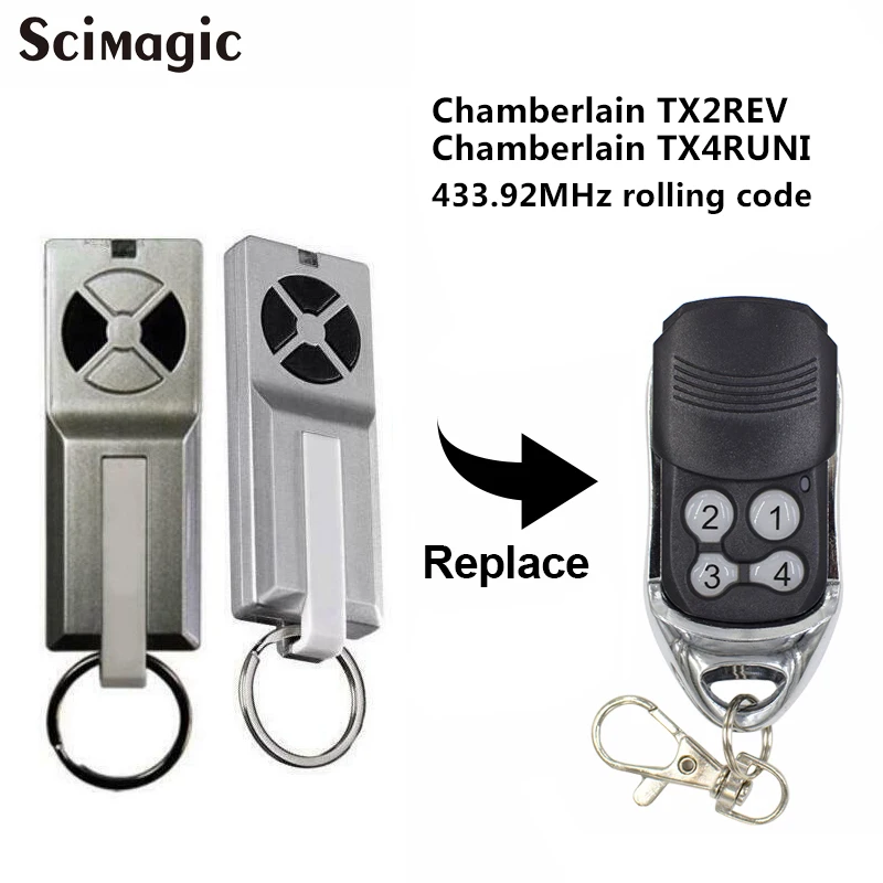 Chamberlain TX2REV / Chamberlain TX4RUNI garage door gate remote control opener command garage transmitter
