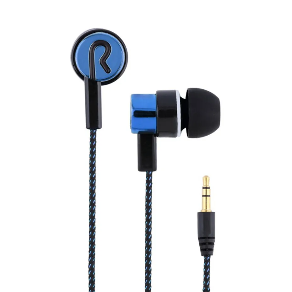 blue Mambaman LR спортивные наушники без микрофона 3,5 мм, стерео наушники-вкладыши, гарнитура для компьютера, сотового телефона, MP3 музыки, D30 Jan12 - Цвет: blue