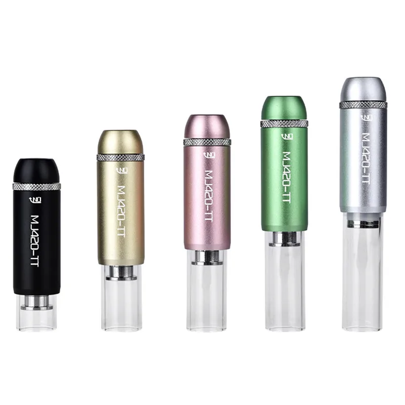 

10Pcs MJ420-TT Tobacco Pipe Portable Dry Herbal Pipe Kit Metal Pyrex Glass Blunt Pipes Dry Burning Weed Pipe Smoking Accessories