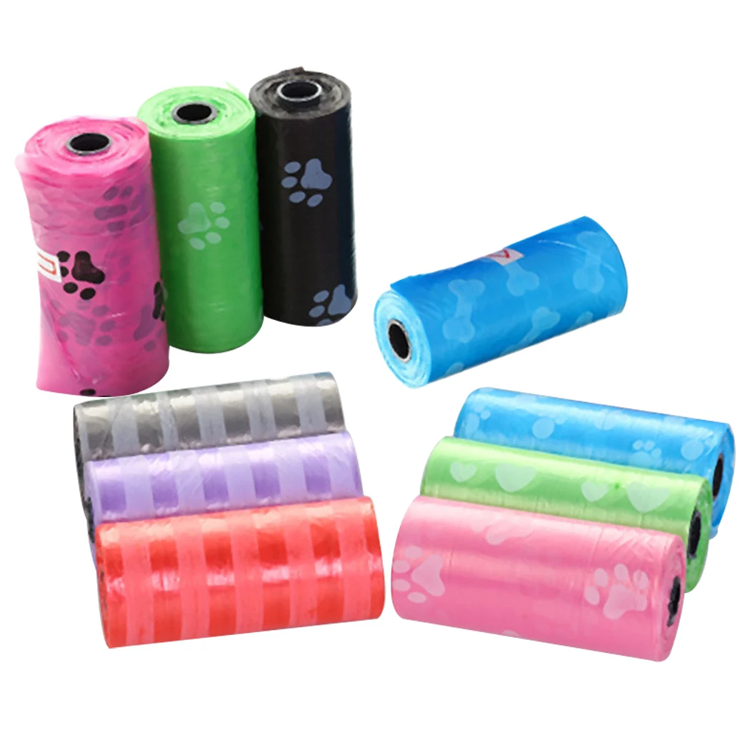

150PCS Dog Poop Bag Printing Portable Dog Waste Disposal Bag Pet Pickup Bag Color Garbage Bags pet supplies