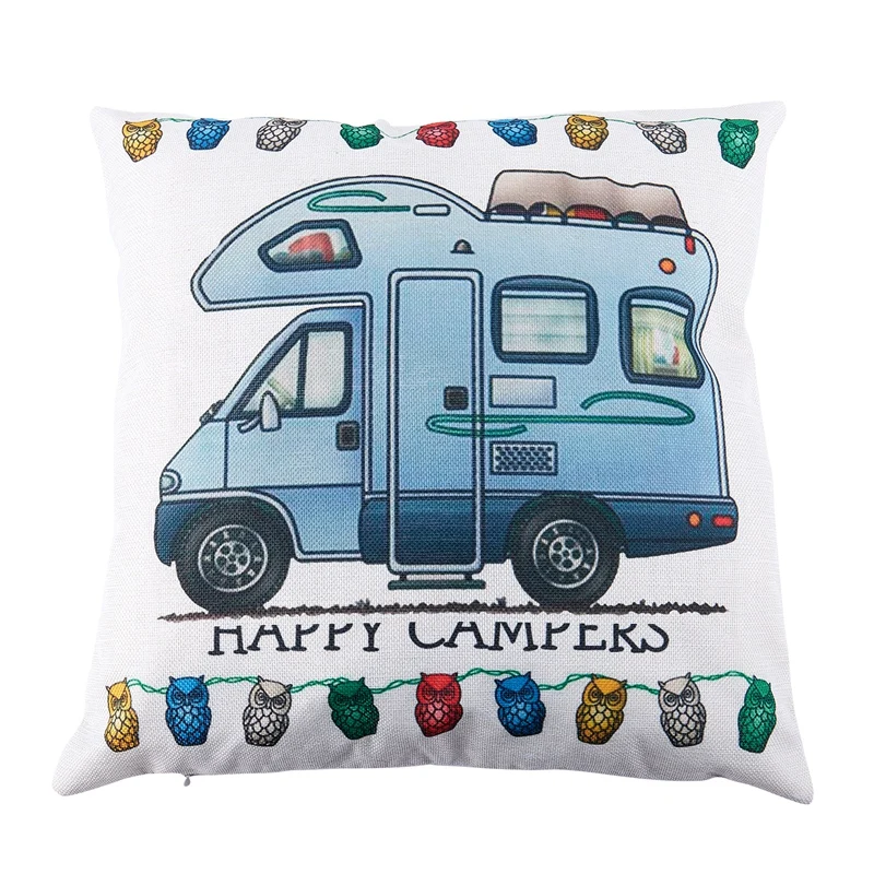 Хит продаж новинка Модный чехол для подушки Happy Campers наволочка домашний декор