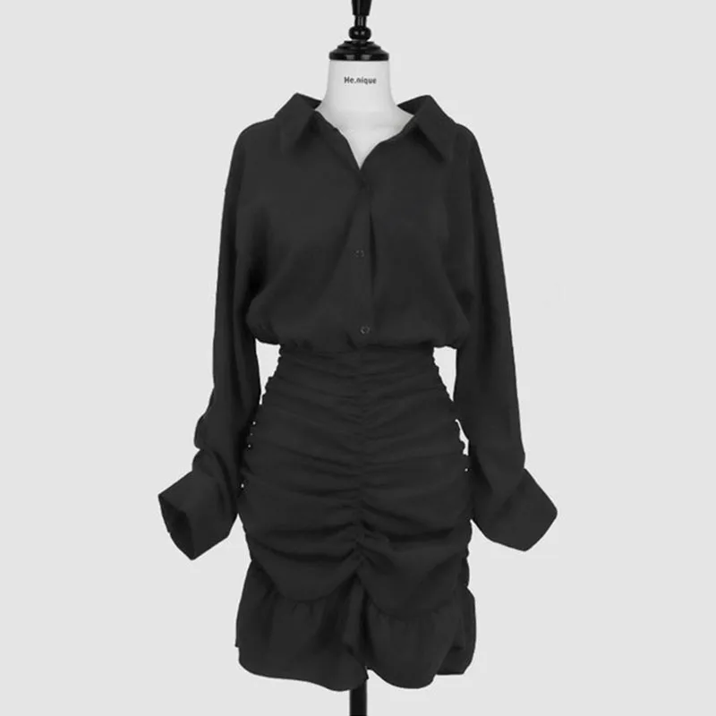 Платье-рубашка Kimotimo женское с отложным воротником однобортное приталенное