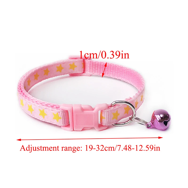 

1PC Pet Dog Neck Ring Puppy Dogs Adjustable Collar New Adjustment Belt Fashion Nylon Lovely Printing Collar With Bell