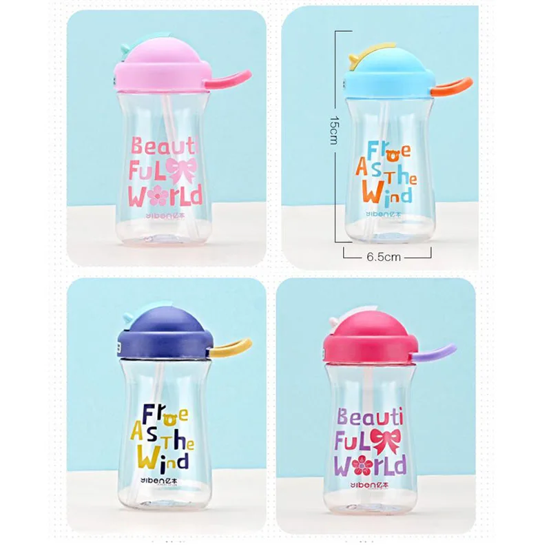Детская соломенная чашка мультяшная пластиковая бутылка для воды студентов