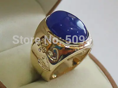 XFS2014102&gt огромный inaly синий нефритовый бисер мужское кольцо Размер 8 10|Кольца| |