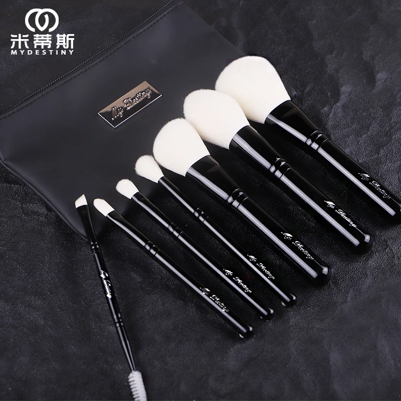 

MyDestiny make up brushes-7 white hairs-7pcs synthetic hair portable beginner makeup brushes