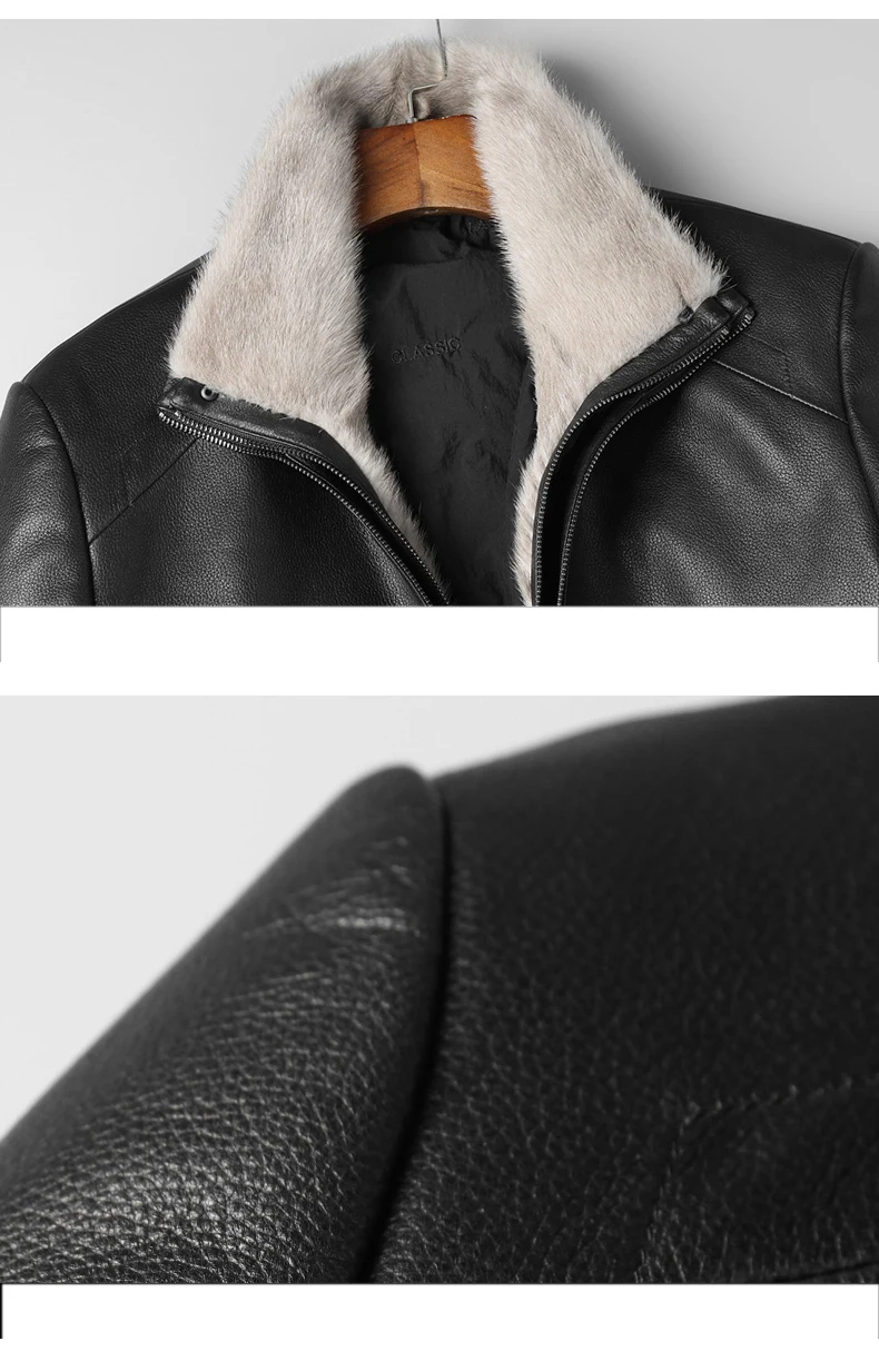 Мужской пуховик из натуральной кожи размеры до 5XL|Мужские кожаные куртки| |