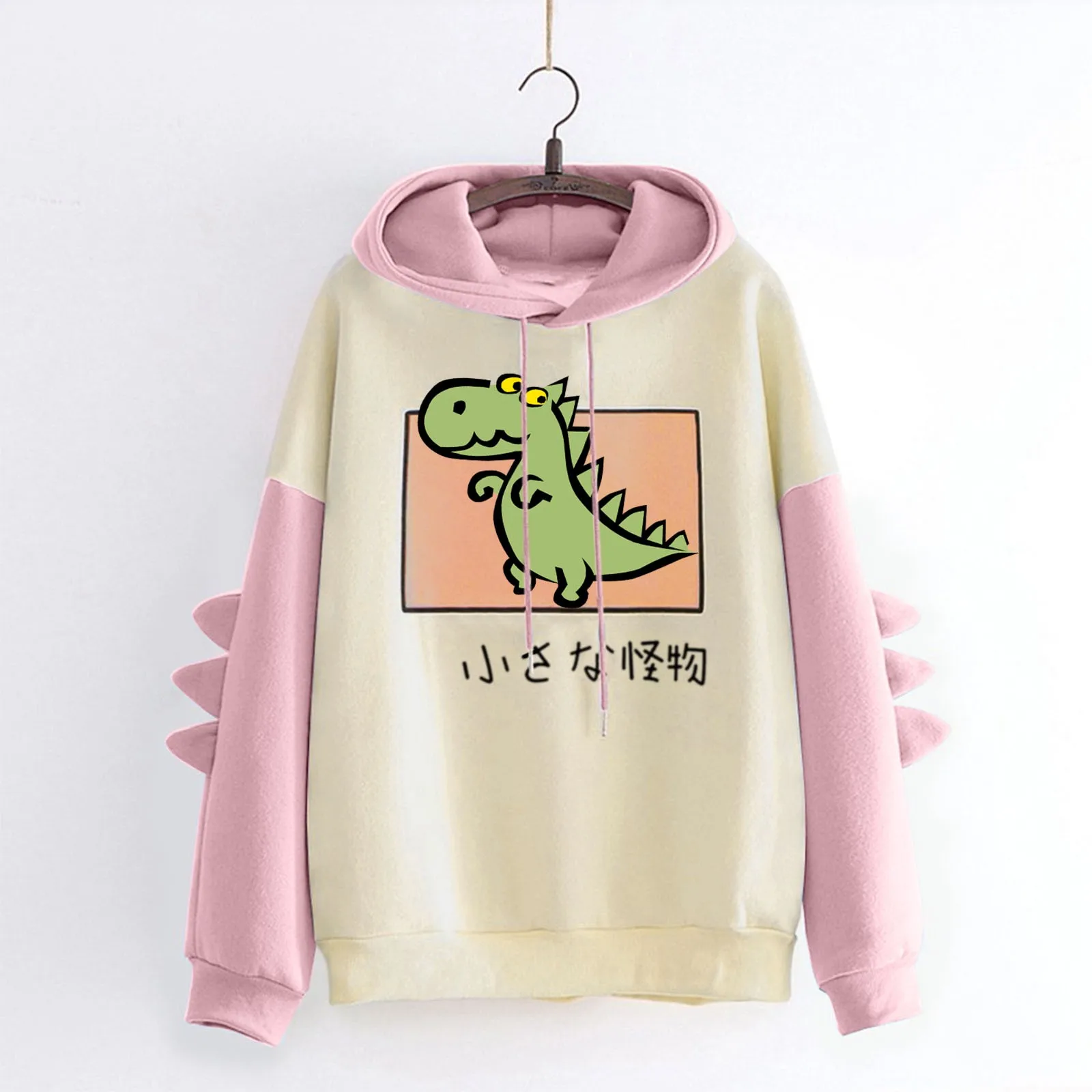 Dinosaur Oversized Cartoon Hoodie Women Fashion Sweatshirt Casual Print Korean Style Thicken Sweatshirt Streetwear Women Hoodies