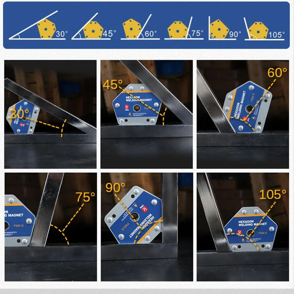 

Hexagon Magnetic Welding Fixer Magnet Holder No Deformation Corrosion Resistance Arrow Magnetic Clamp Welding Fixer