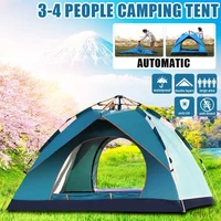 3 4 person waterproof camping tent automatic pop up quick shelter outdoor traveling hiking portable tent