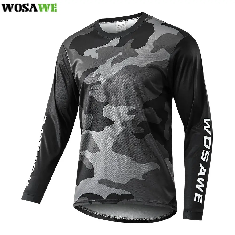 

WOSAWE Men's Downhill Jerseys Mountain Bike MTB Shirts Offroad DH Motorcycle Jersey Motocross Sportwear Clothing