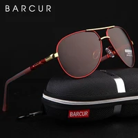barcur aluminum vintage mens sunglasses men polarized coating classic sun glasses women shade male driving accessories eyewear