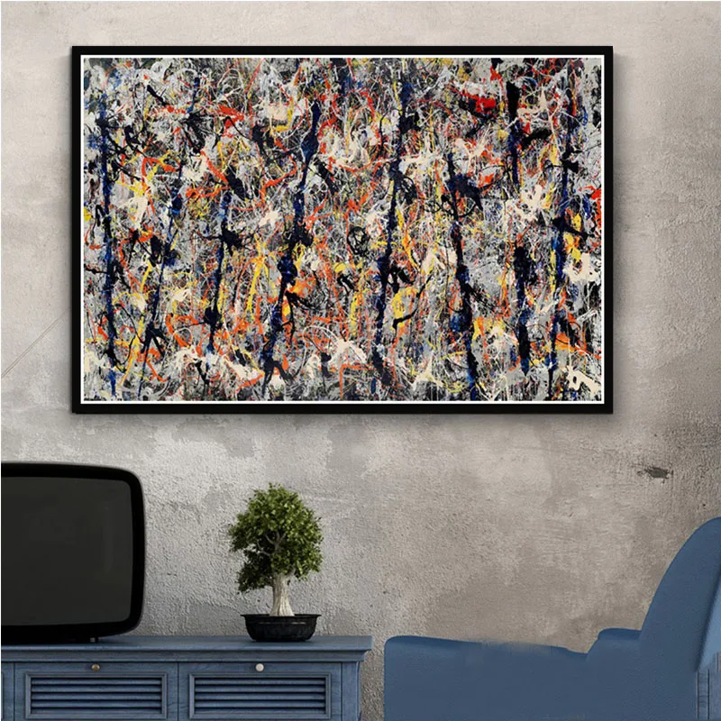 Oil Painting Canvas New Jackson Pollock Abstract Poster Prints Artist Art Wall Pictures For Living Room Home Decor | Дом и сад