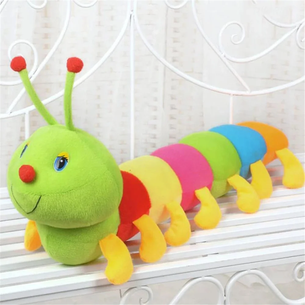 Oruga de algod&oacute;n suave Multicolor para ni&ntilde;os, juguete de 50cm, regalo de cumplea&ntilde;os-2
