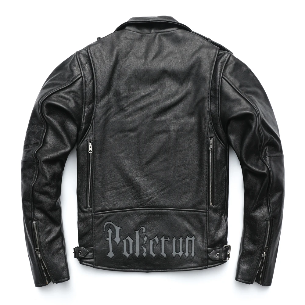 

Motorcycle Jacket Men Leather Jackets 100% Genuine Cowhide Leather Coat Winter Moto Biker Jacket Male Warm Clothing M233