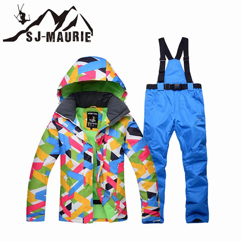 SJ-MAURIE лыжный костюм для женщин сноуборд лыжная куртка + штаны Зимний