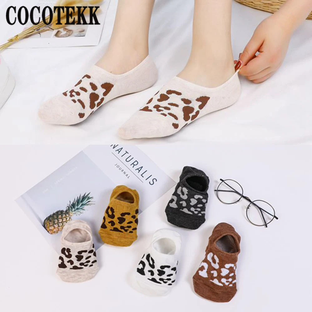 Женские носки Лидер продаж летние модные ретро леопардовые хлопковые