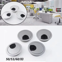50mm 53mm 60mm 80mm practical desk table plastic cable hole cover pc computer desk round wire tidy grommet hardware