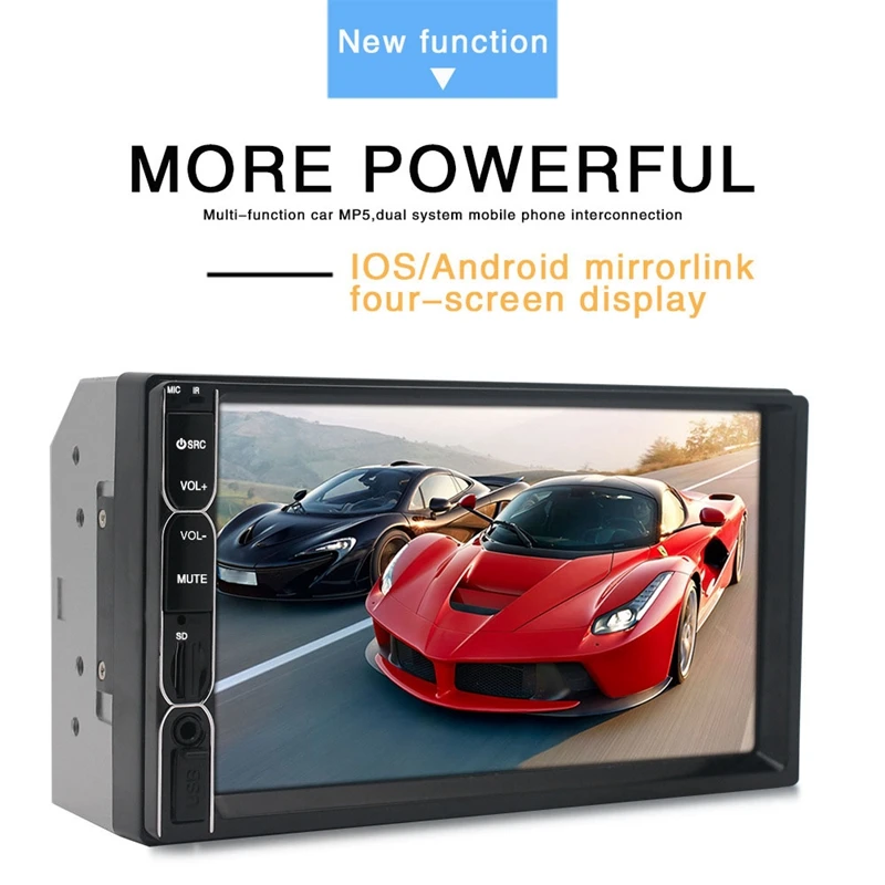 Автомагнитола 7081B 2 Din 7 дюймов Mp5 сенсорный экран Bluetooth мультимедиа камера заднего