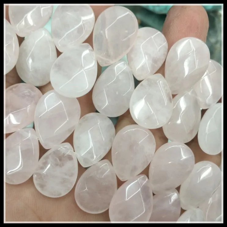 rose quartz 20 штук натуральный граненый jadee розовый кварц черный кристалл оникс бусины серые Агат Камень Каплевидная форма свободные бусины струны 15x20 мм - Цвет: rose quartz