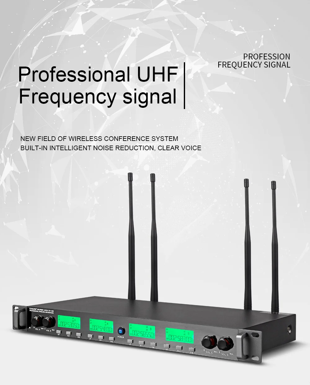 G-MARK super G14S Беспроводная микрофонная система UHF 4 ручные микрофоны все металлические частоты на выбор 150 м караоке система для сцены