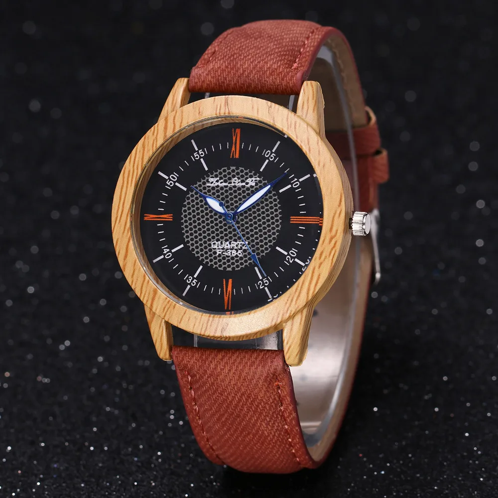 

Nature Wooden Watch Minimalist Clock Bamboo Denim Fashion Cool Fashion Leather Strap Ladies Clock Simple Gift