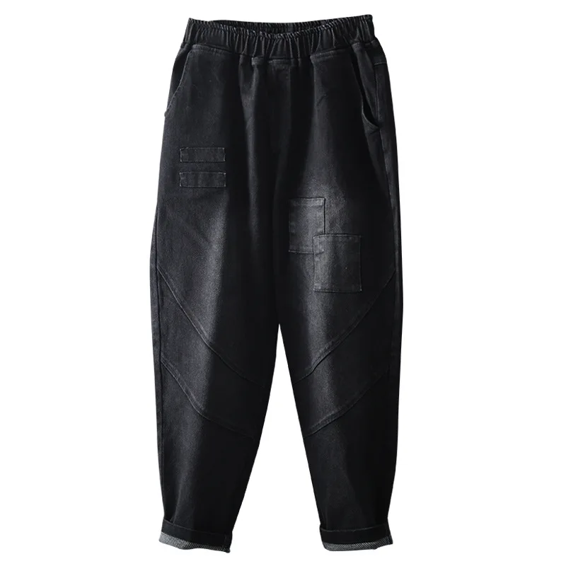 2020 весенние джинсы в стиле ретро женские свободные повседневные джинсовые штаны