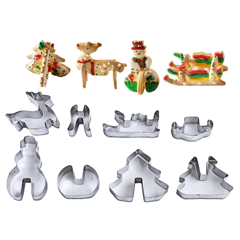 Инструменты для выпечки рождественские куки фрезы наборы 8 шт нержавеющая сталь