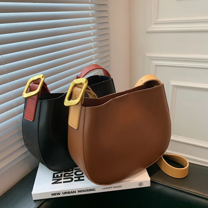 

Very Simple Shoulder Armpit Bag Female 2021 New Student High-capacity Fashion Commuting Solid Color Portable Tote Bag Trend