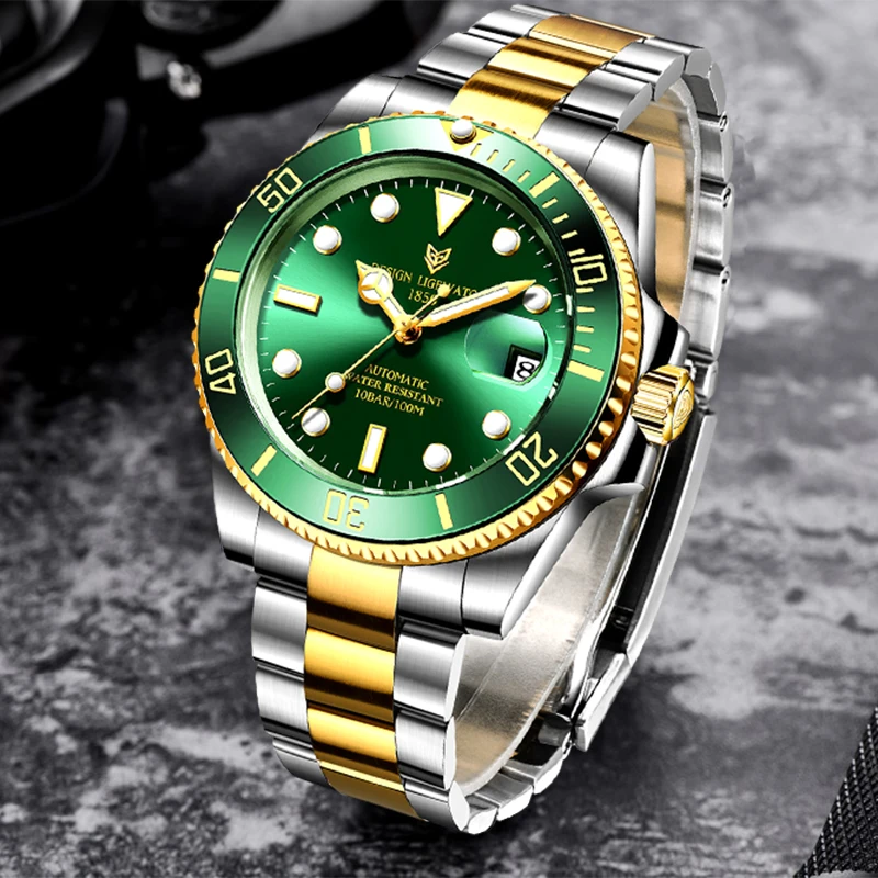 LIGE 2020 новые мужские механические наручные часы из нержавеющей стали 316L Топ бренд