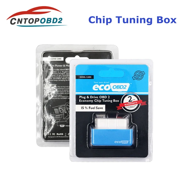 Blue For Diesel Nitro OBD2 ECOOBD2 полный чип-тюнинг Nitro OBD2 Eco OBD2 вилка и драйвер для дизельного бензина автомобиля для интерфейса OBDII - Цвет: Blue For Diesel