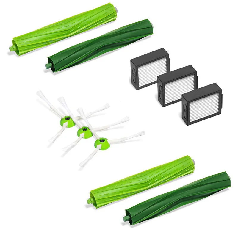 

New 2pairs main brush & 3pcs Hepa Filter & 3pcs Side Brush for iRobot Roomba i7 E5 E6 I Series Robot Vacuum Cleaner