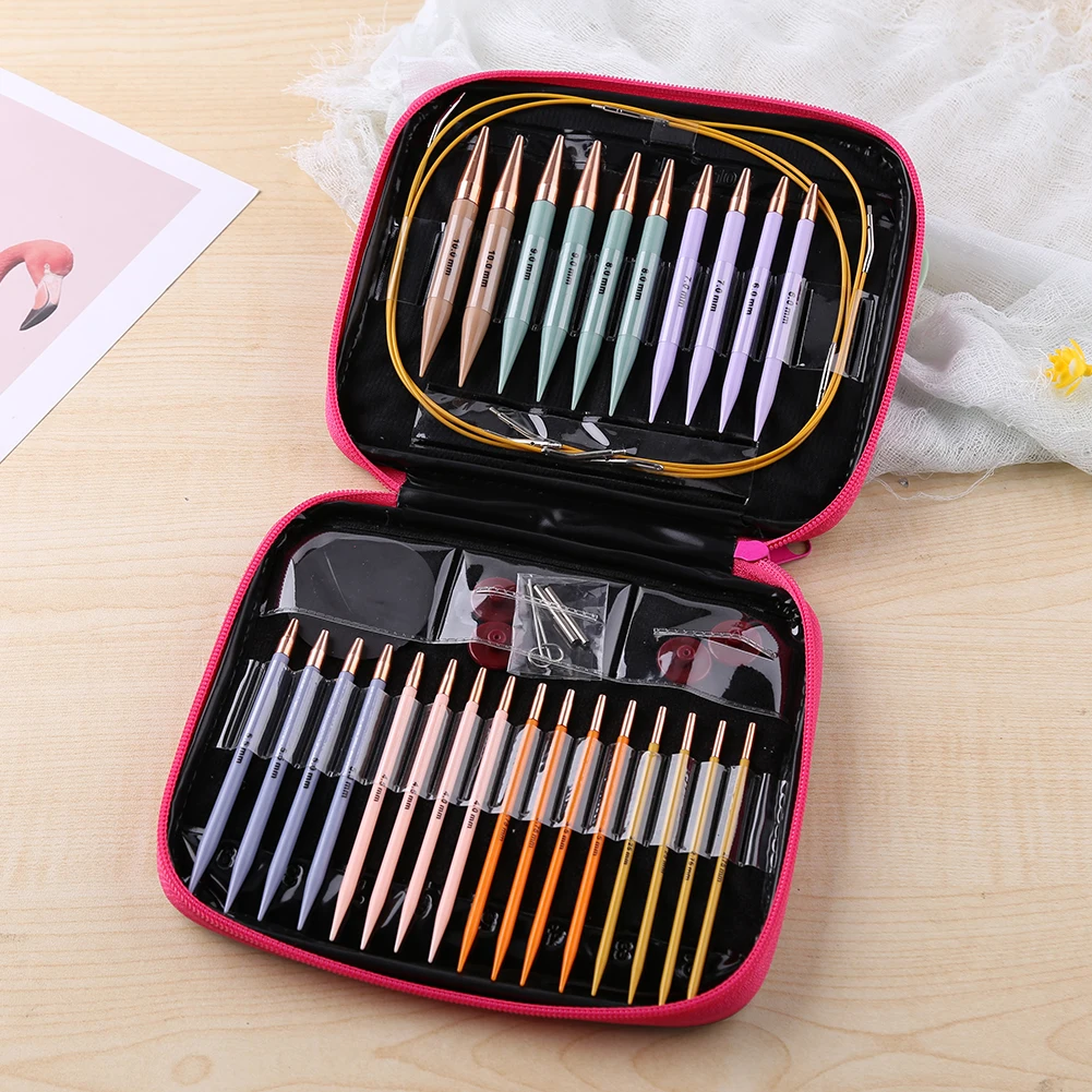 

13 Pair Crochet Hook Knitting Needles Set with Case DIY Craft Sewing Kits Stitches Tools for Weaving Sewing Crafts