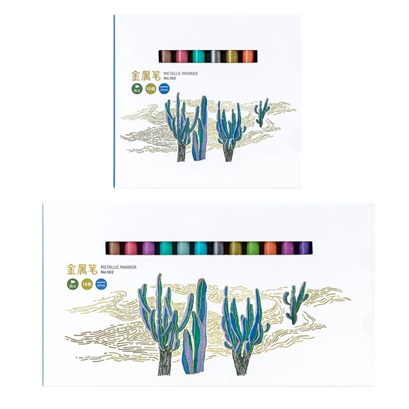 

18 Colors Multi-purpose Metallic Paint Markers Set for Painting on Rocks Papers