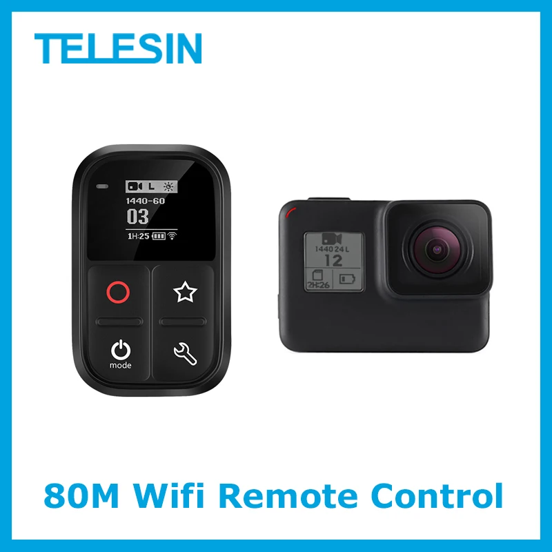 TELESIN 80M Wifi Пульт дистанционного управления самосветящийся OLED экран с набором и