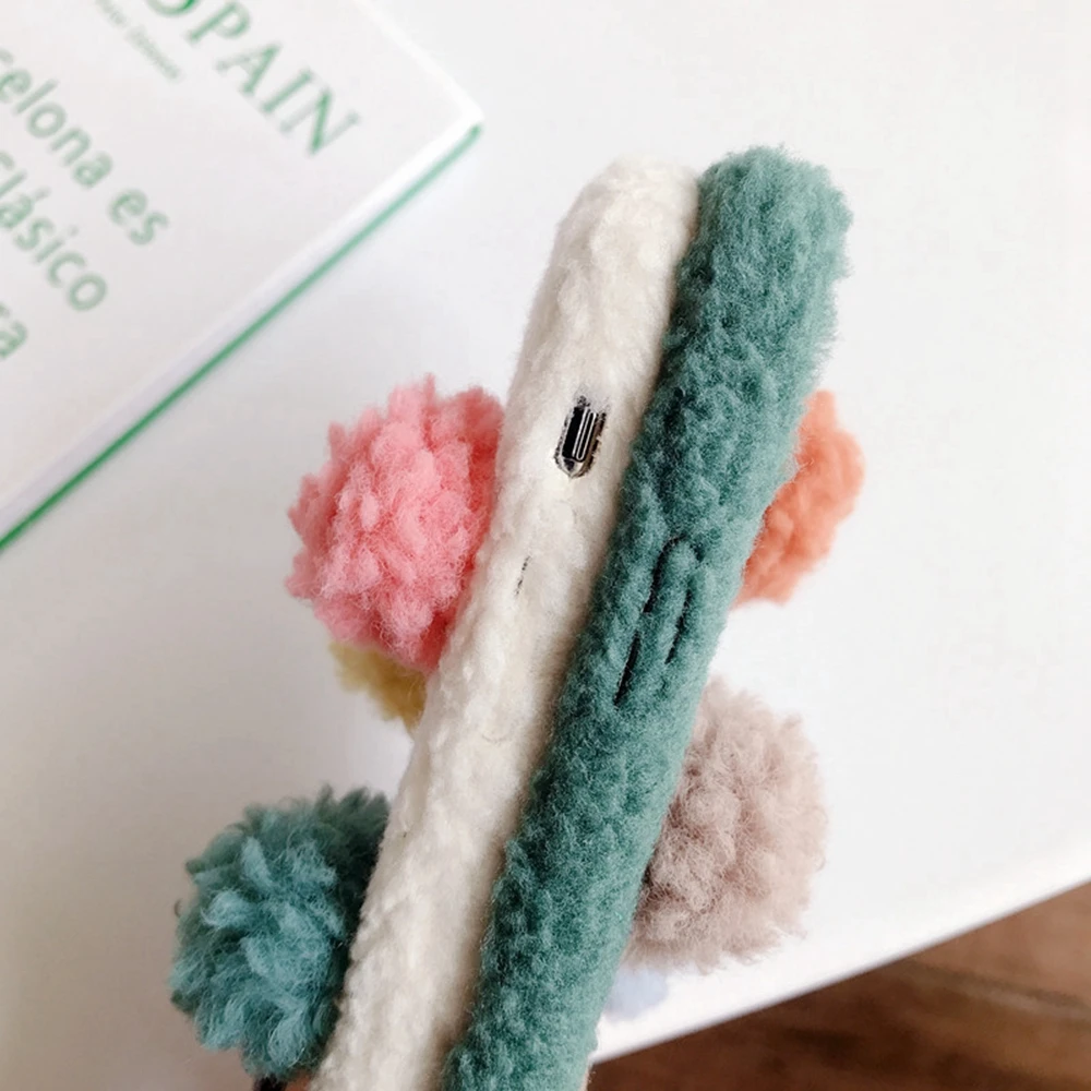 Чехол для iPhone 11 чехол 11Pro Max зимний мех мягкий овечья шерсть девочки 7 8 Plus Xs