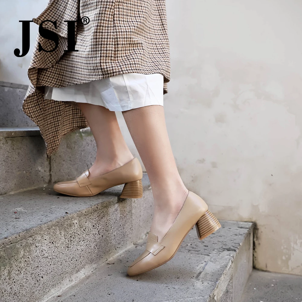 JSI/Женская обувь с квадратным носком Повседневная женская из натуральной кожи