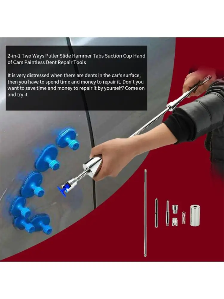 

Paintless Dent Removal Tool Car Stainless Steel Auto Dent Repair Kit 2 in 1 E7CA