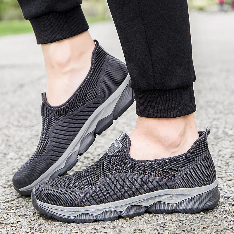

Professional Elder Healthy Shoes Walking Anti-skid Men's Loafers Stability Soft Sock Outdoor Flat Shoes Solid Sneakers for Men