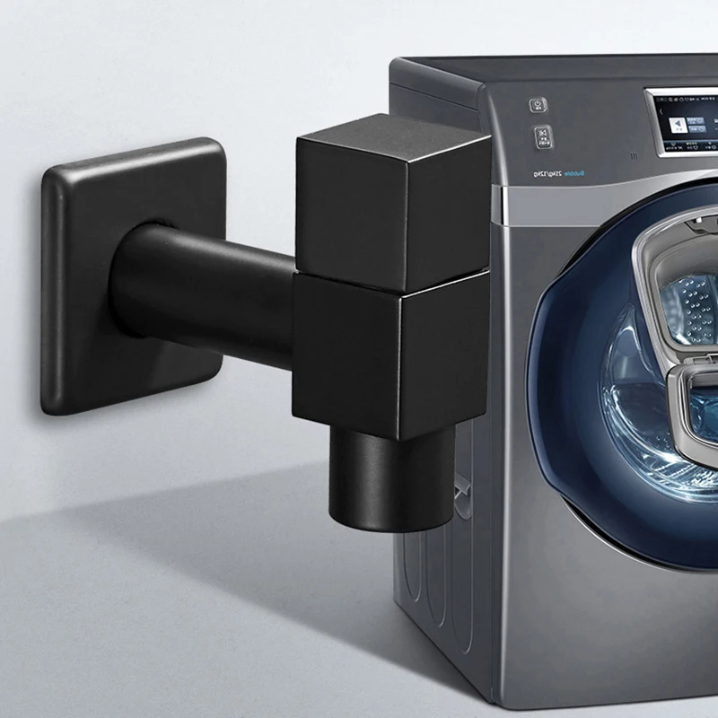 Настенный угловой смеситель для стиральной машины наружный садовый кран черного
