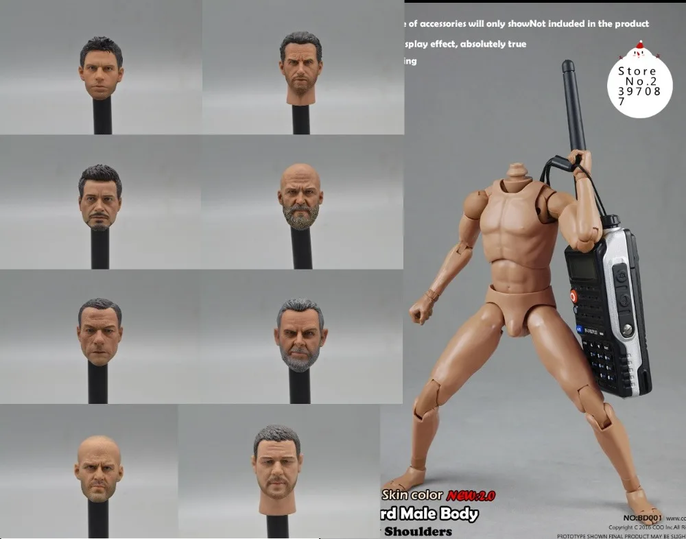 A02headbody COO модель BD001 твердое тело 1/6 Sca скульптурная голова с узким плечевым корпусом Стандартный много вариантов для выбора коллекционной фигуры - Цвет: A02headbody