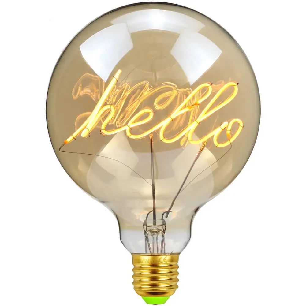 LumiParty G125LED Bulb HELLO Soft Spiral Filament 220V 4W E27 Vintage Lamp for Bar Coffee Restaurant Xmas Party Decoration | Лампы и