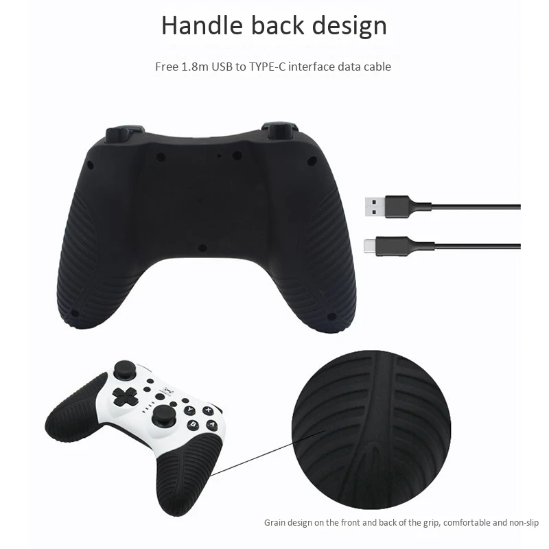 

Non-Slip Grip Pro Controller Wireless Bluetooth 6-Axis Turbo Dual Vibration Gamepad for Nintend Switch/PS3/PC/Android