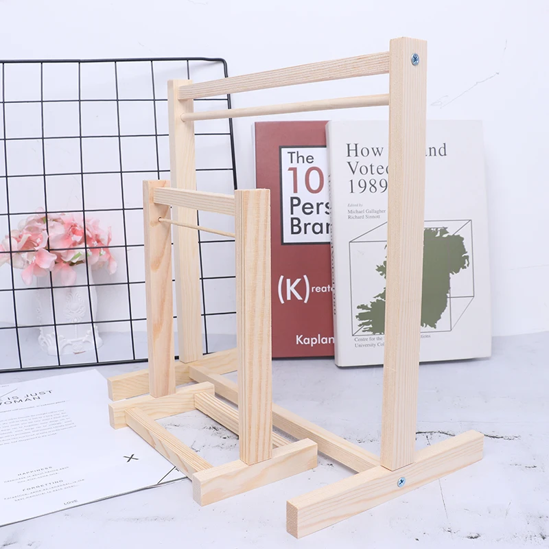 

1pc New Doll Wooden Clothes Rack Organizer Hangers For Dolls Handbag Clothes Doll House Accessories