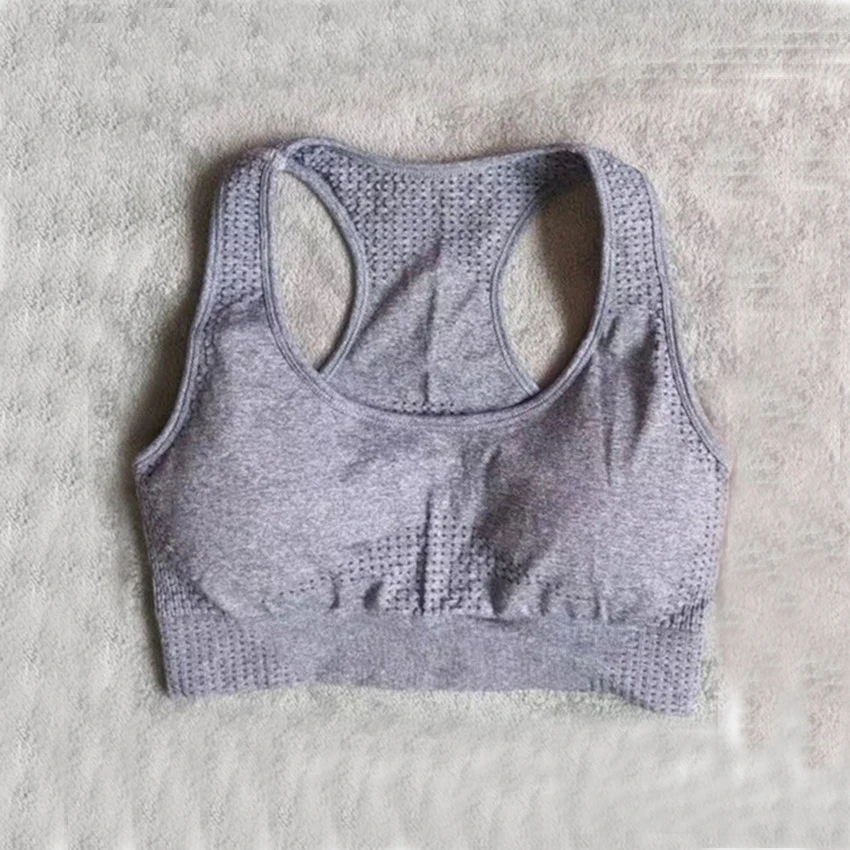CB1063 grey bra Новинка, 9 цветов, набор для йоги, Vital, бесшовные леггинсы, спортивный бюстгальтер+ женские леггинсы для бега, спортзала, высокая талия, спортивный костюм для фитнеса - Цвет: CB1063 grey bra